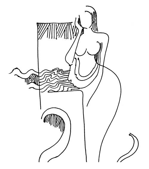Illustration by Karunakaram Perambra for the poem Aaru nee by Malayalam poet Priyavrathan