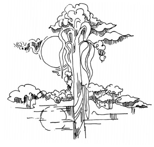 Illustration by Karunakaran Perambra for the poem 'innalaykkushesham' penned by Priyavrathan