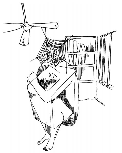 Illustration by Karunakaram Perambra for the poem 'Muri' by Malayalam poet Priyavrathan