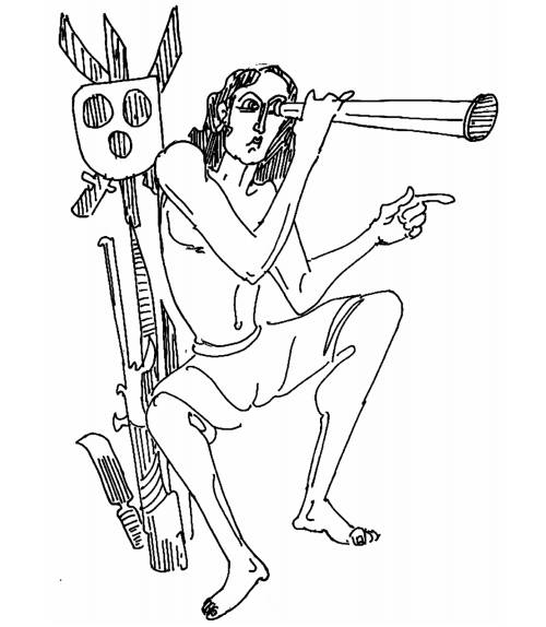 Illustration by Karunakaram Perambra for the poem 'Shathrupaksham' by Malayalam poet Priyavrathan