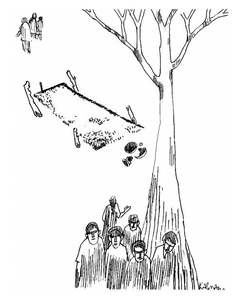 Illustration by Karunakaram Perambra for the poem 'Soonyaganam' by Malayalam poet Priyavrathan